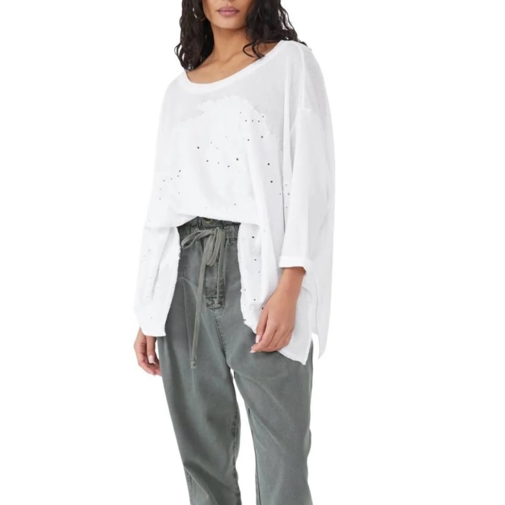 Free People Palm Tree Dreams Top White Size:L